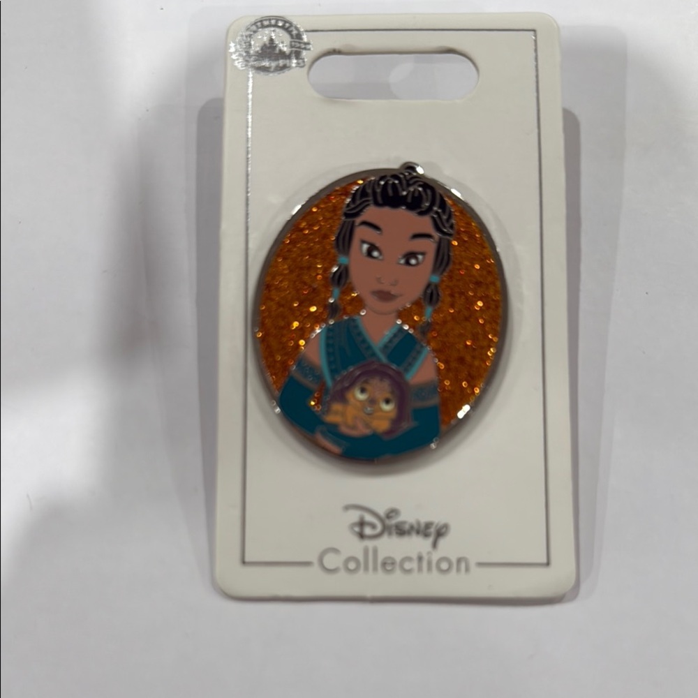 Disney Collection Pin with Orange Glitter